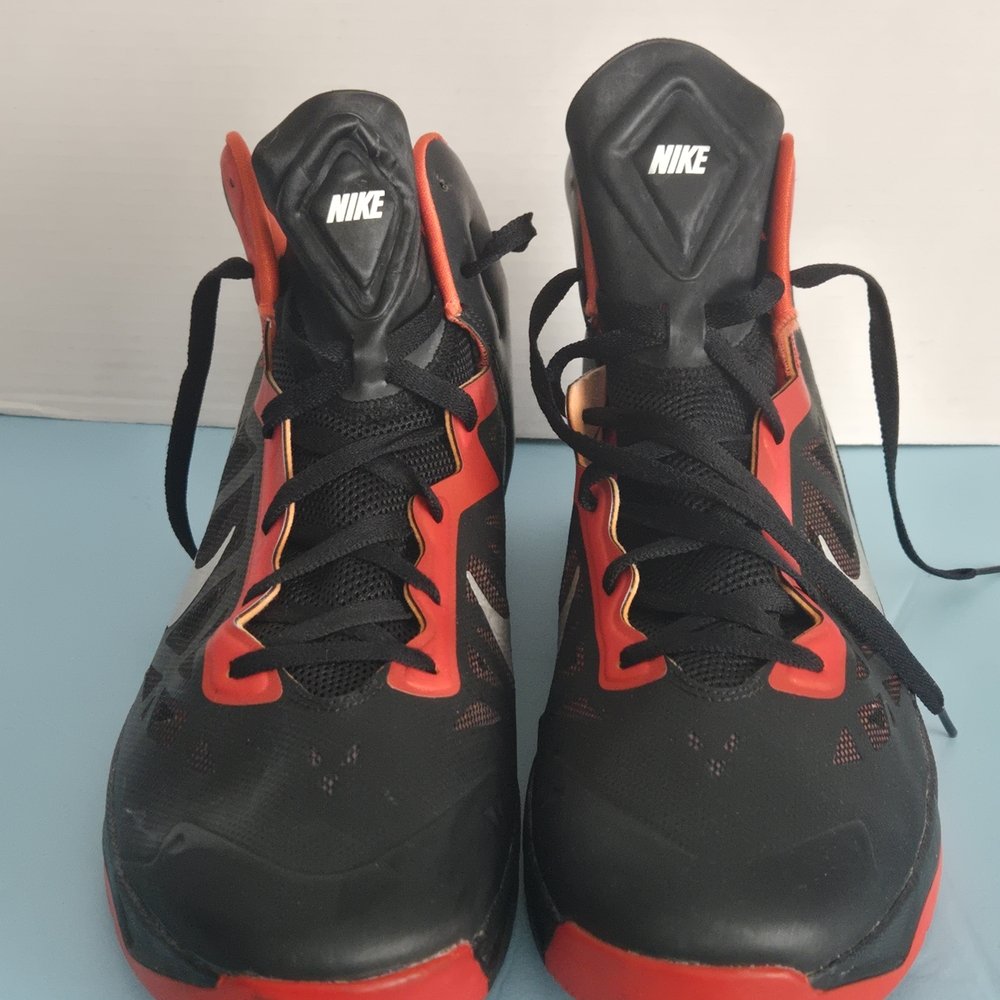 Nike Black and Orange High-Top Sneakers - Picture 8 of 10